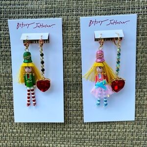 Betsey Johnson Red and Green Heart Charm Jewelry
